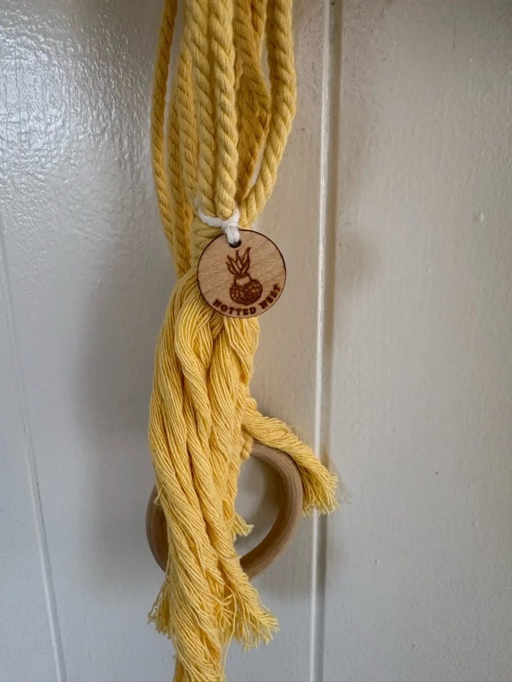 Yellow Macramé Hanging Plant Holder